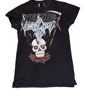 Yeezus rare tour T-shirt black grim Reaper skeleton 2013 kanye west ye-men read*